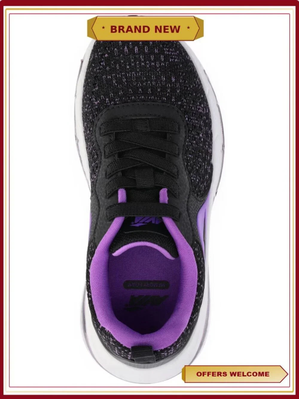 Girls Slip-On Air Sneakers Memory Foam Breathable Knit